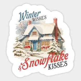 Winter Wishes and Snowflake Kisses Sticker